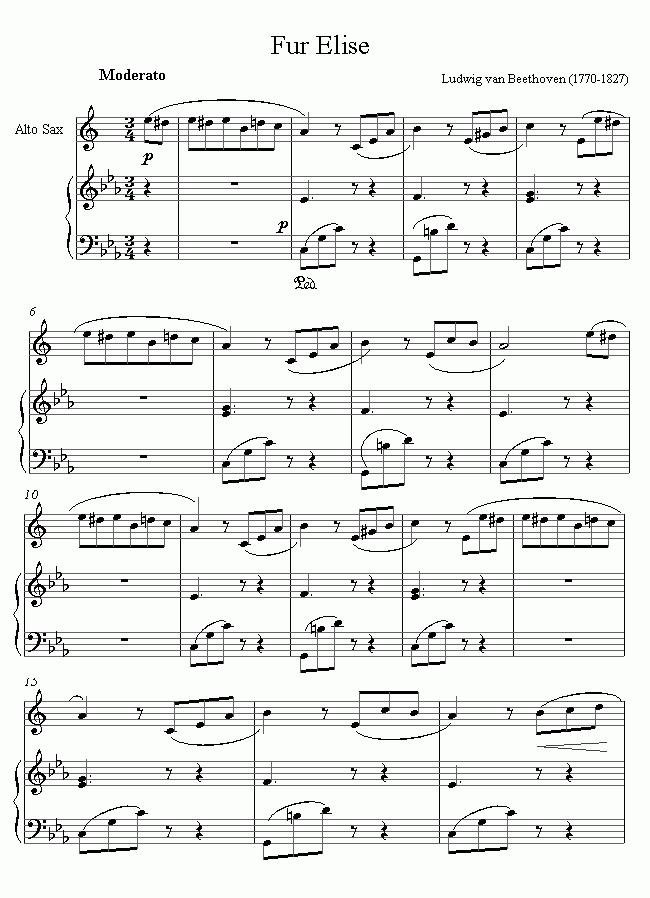 Sheet nhạc Fur Elise